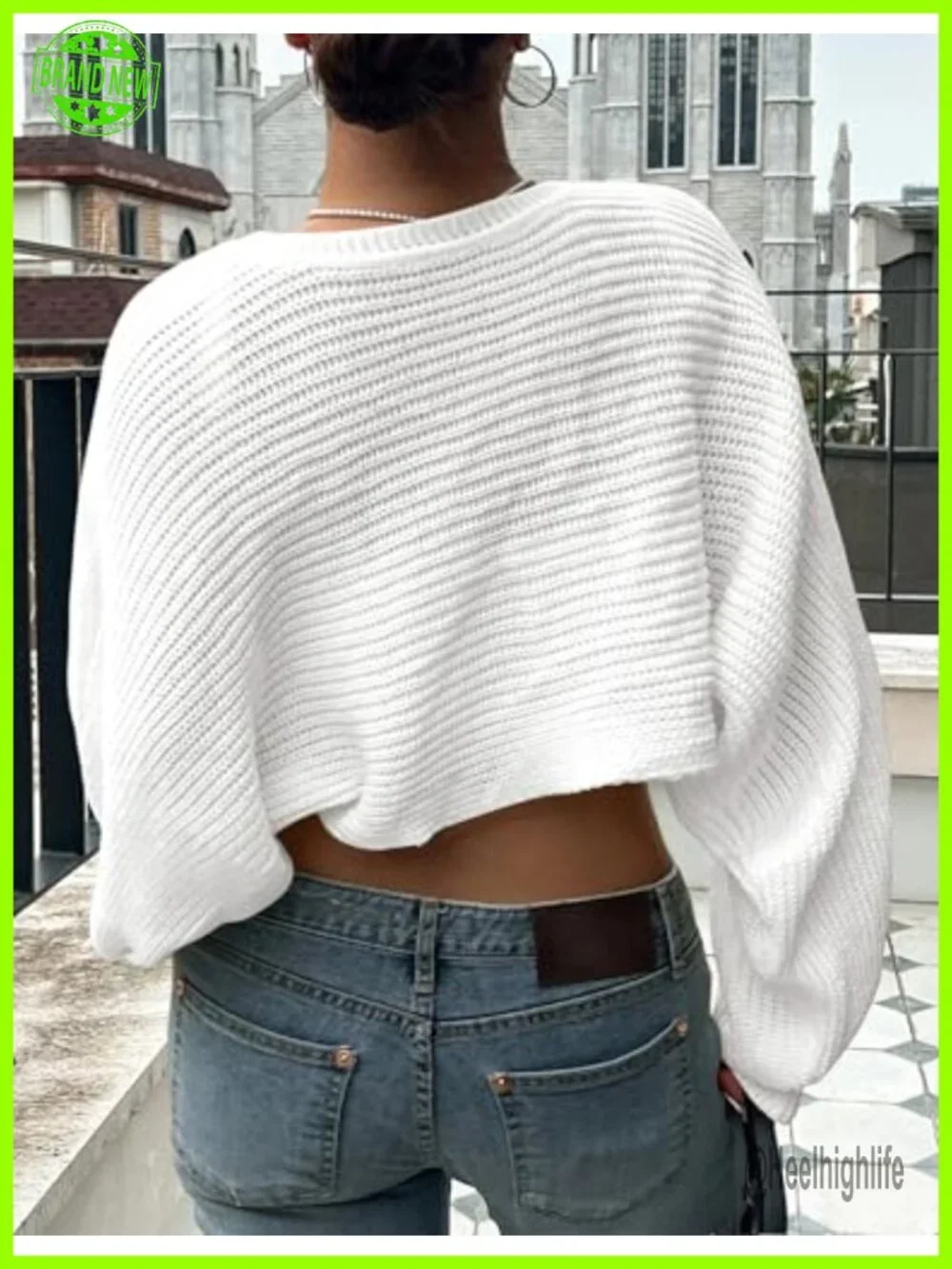 Plus Size Open Front Rib Knit Cropped Shrug Cardigan Long Sleeve
